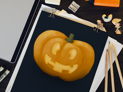 Pumpkin digital art halloween illustration pumpkin weekly warm up weeklywarmup