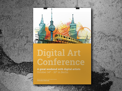 Conference Poster berlin conference digital art poster yellow