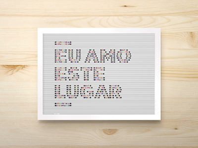 Poster Este Lugar brazil colorfull frame geometric graphicdesign lines pinus poster poster design quote stripes typedesign typeface typography wood