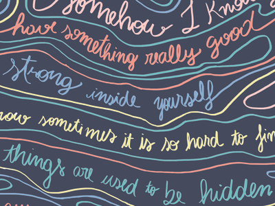 Pattern words abstract handlettering illustration lines ocean