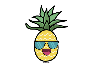 The Shady Pineapple - living it's life animals cricut design illustration procreate sticker sticker design stickers vector