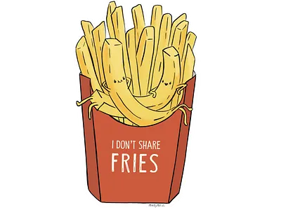 Do not ask for my FRIES cartoon design illustration procreate sticker sticker design stickers