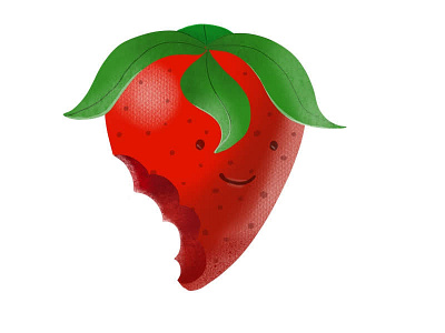 Bitten Strawberry design illustration vector