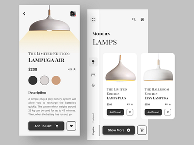 Lamp App Concept app branding clean design illustration illustrator typography ux vector web website