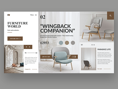 Furniture Website app branding clean design furniture furniture app landingpage typography ui ux vector web website