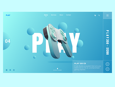 Play Console Website animation clean clean ui download followers free game graphic design graphicdesign landingpage minimal popular popular logo remote space ux web website