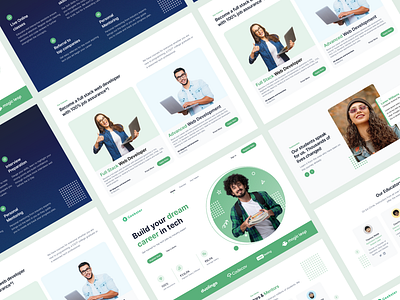 EdTech Website 3d animation design edtech green landing landingpage modern modern design template typography ui ux webpage website