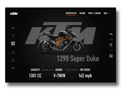 KTM Bike website concept app branding design illustration illustrator typography ui vector web website