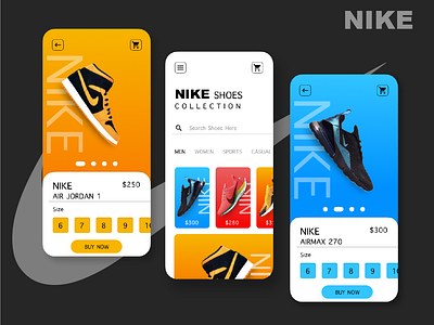 Nike online shoes store app branding clean design identity illustration illustrator type typography ui ux vector web website