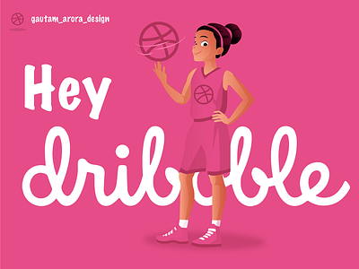 Hey Dribble clean design dribbble dribbble invite illustration illustrator typography vector