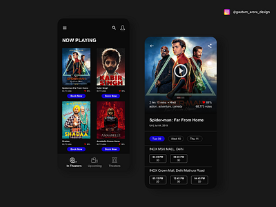 Movie ticket app concept app design illustration ui ux web