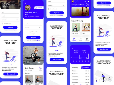 Fitness app concept animation app branding design dribbble flat icon illustration illustrator logo mobile typography ui ux vector web website