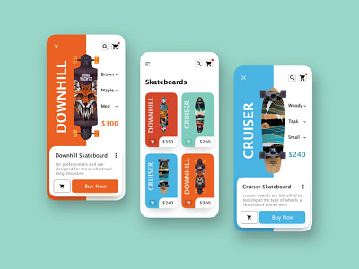 Skateboard app concept app branding clean design illustration illustrator typography ui ux vector web website