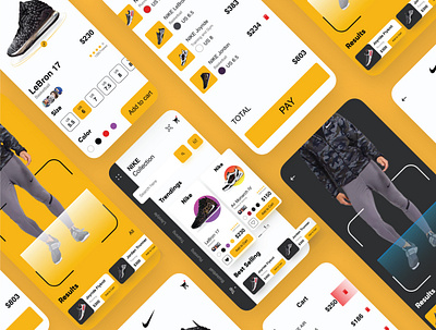 NIke App Repost android animation app app design audience brand clean dark followers freelancer graphic illustrator landingpage likes minimal mockup motion shoes trending ux