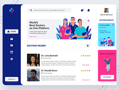 Doctor Dashboard Concept android app clean dashboad dashboard design dashboard ui doctor document follow free freelance hero instagram like minimal project ui uikit ux web