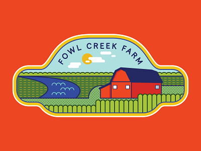 Fowl Creek Farm barn branding chicken farm chickens design farm farmers market fowl creek farm hen illustration michigan rooster shirtdesign typography vector