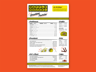 WH Menu brand refresh branding design diner illustration menu menu design typography visual identity waffle house