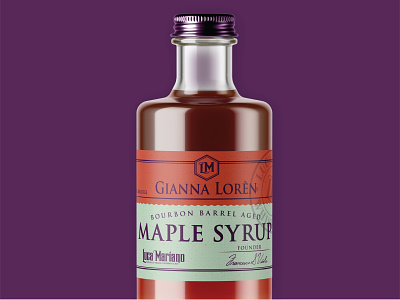 Luca Mariano Maple Syrup alcohol alcohol packaging barrel barrel aged bourbon italian food label luca mariano maple syrup maple syrup label packaging packaging mockup syrup whiskey whiskey label whiskey maple syrup