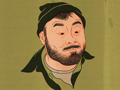 Dave Chang chef dave chang david chang digital art drawing fresco illustration illustration art portrait portrait art riso texture ugly delicious