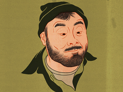 Dave Chang chef dave chang david chang digital art drawing fresco illustration illustration art portrait portrait art riso texture ugly delicious