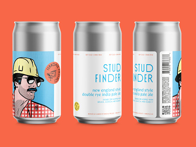 Stud Finder NDIPA beer beer can beer label branding craft beer design illustration label pop art stud stud finder type