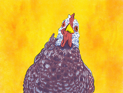 Snacks! bird chicken drawing farm hen illustration ink poster poultry print print making riso risograph