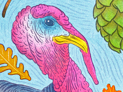 Hop Gobbler bird drawing duplicator illustration print riso riso art riso print risograph turkey