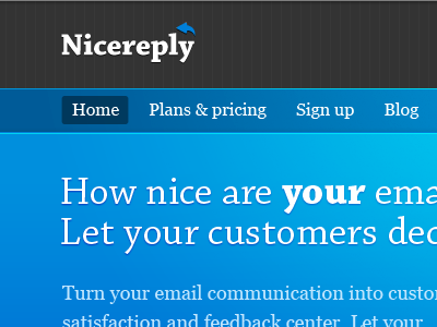 Nicereply Homepage Shot blue header nicereply