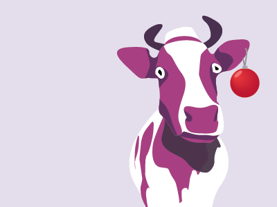 Hypno-purple-christmas-cow christmas cow illustration