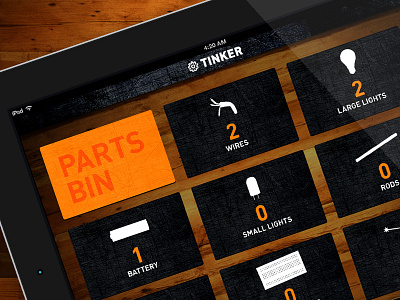 Tinker iPad App Concept concept dark interface ipad texture ui