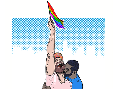 Pride 2019 graphic illustration inktober lgbt love pride pride month procreate skyline