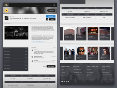 Set.fm Live Set app application design histogram layout media media player music purchase web web app