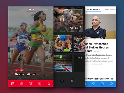 FloSports application download ios iphone live feed mobile sports sportsball ui ux video