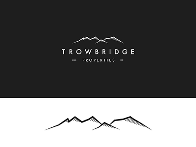 Trowbridge Properties Logo Mark brand cascades illustration line art logo mountains oregon real estate type vector