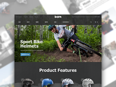 Bern Home Page design ecommerce homepage interaction interface layout site sports typography ui ux web website