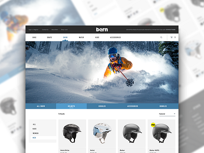 Bern Product Catalog Page catalog design ecommerce grid helmets layout products site ui ux web website