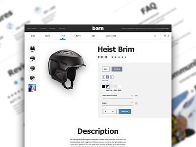 Bern Product design details ecommerce helmets interface layout product site store ui ux web website