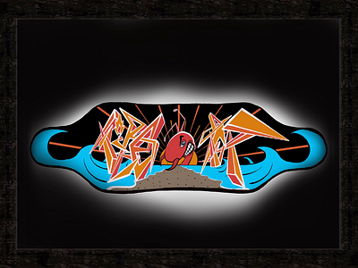 Longboard graffiti illustration design longboard print design skate skateboard