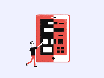 Pointing to a tablet - Meta Craft illustration #8 agency app branding character illustration landing monotone product texture ui ux vector website
