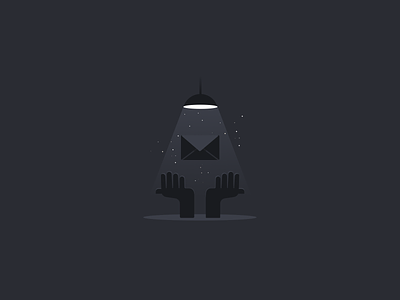 Check your inbox app branding dark email illustration inbox light minimal minimalism stars ui vector