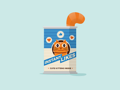 Instant Likes Can cute illustration kittens sideproject