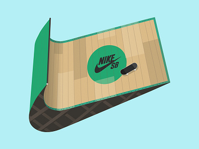 Nike swoosh Half-pipe design graphic illustration illustrator nike skate skateboard swoosh vectorial wood