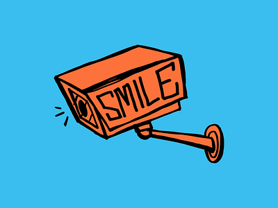 "Smile you are being filmed" 👀 camera cctv city filme illustration smile