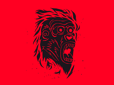 Bloody Monkey angry bloody design draw illustration monkey red texture