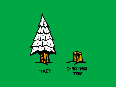 🌲VS🎄 christmas christmastree green humans illustration nature pine society tree versus