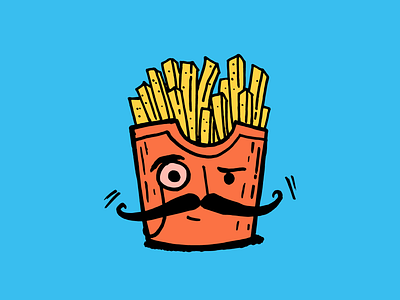 🇫🇷Je Suis a French Fry 🍟 characters colourful fast food french fries fry illustration vector