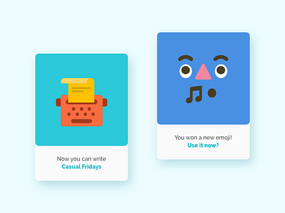 Powerupp Cards app cards colorful emoji illustration job mobile profile social swipe ui ux