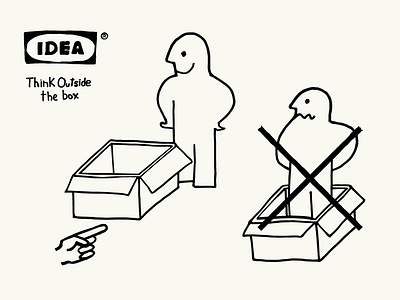 IDEA® Think Outside the Box box character draw fun idea ikea illustration marker outside think