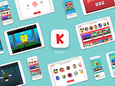 Kidsy ipad app app cartoon characters children design games ipad kids stream tv ux uxui