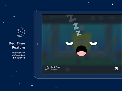 Kidsy ipad app - bed time feature app bed children dark feature ipad kids night sleep unlock ux uxui